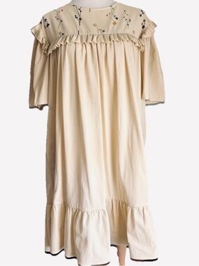 Naya Rea Yellow Floral Babydoll Nap Cottagecore Prairie Dress Style NWT 8